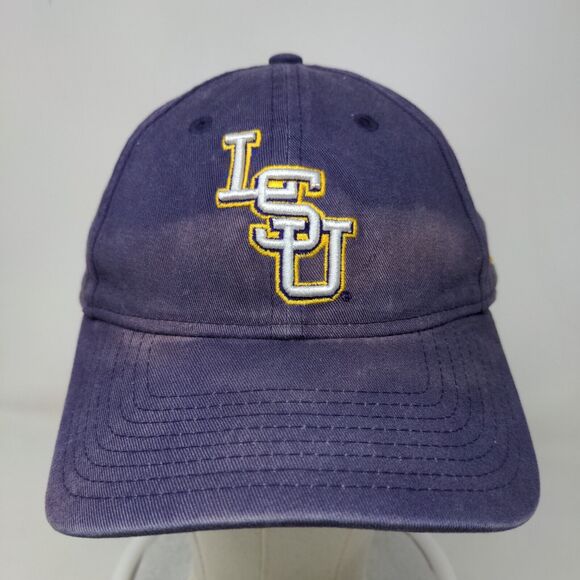 New Era Men's Slideback Hat Purple OSFM 9Twenty LSU Tigers Logo 100% Cotton - Picture 2 of 9